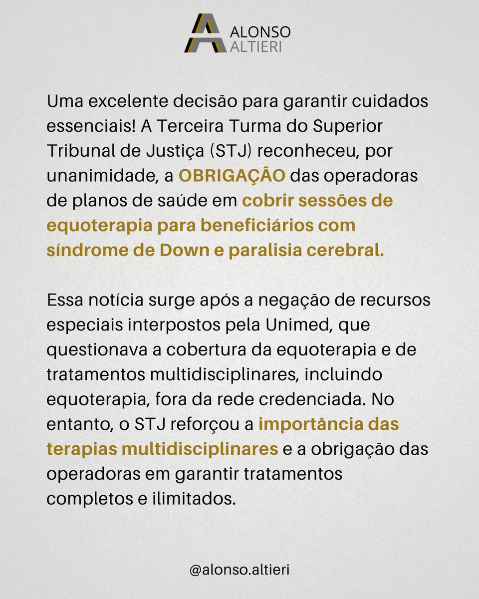 alonsoaltieri's tweet photo. 🤝💪 Essa decisão representa um grande avanço na garantia do direito à saúde e qualidade de vida dessas pessoas. É uma vitória para toda a comunidade que luta pela inclusão e igualdade de oportunidades. 🌟💙

 #SaudeParaTodos #DireitodeSaude #DireitoMedico https://t.co/dD2y6lAual