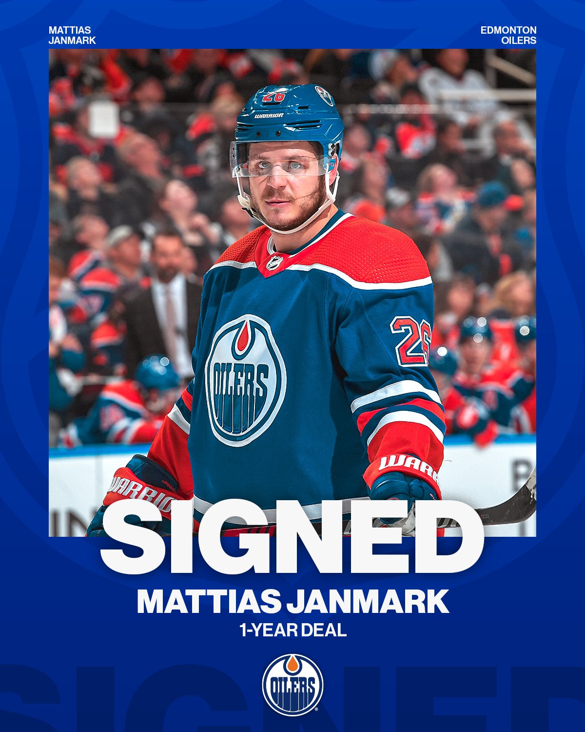 NHL on Twitter "STICKING AROUND 🔵🟠 Mattias Janmark has resigned with