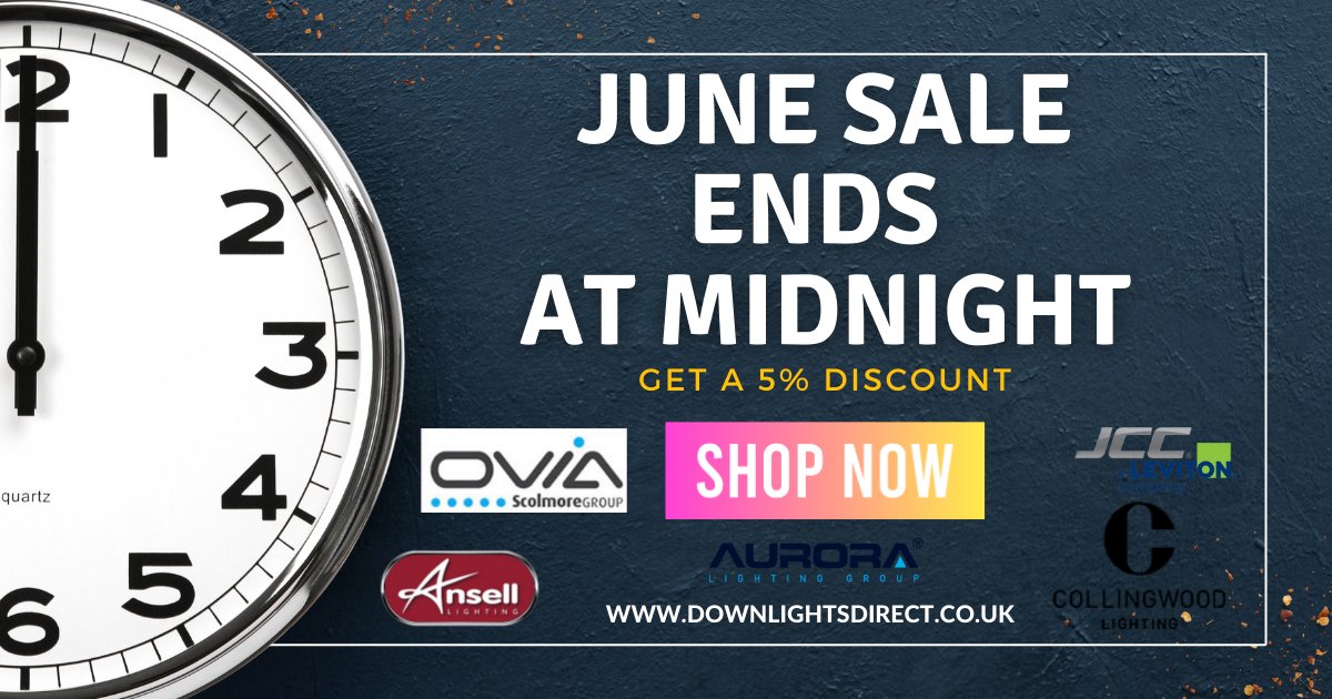 downlightsdirec's tweet image. Time is ticking, not long left of our June Sale which ends at MIDNIGHT!!

Save 5% on the following brands...
Aurora Lighting
Collingwood
JCC Lighting 
Ovia Scolmore
Ansell Lighting 

#Downlightsdirect #downlights #auroralighting #collingwood #Anselllighting #JCC
