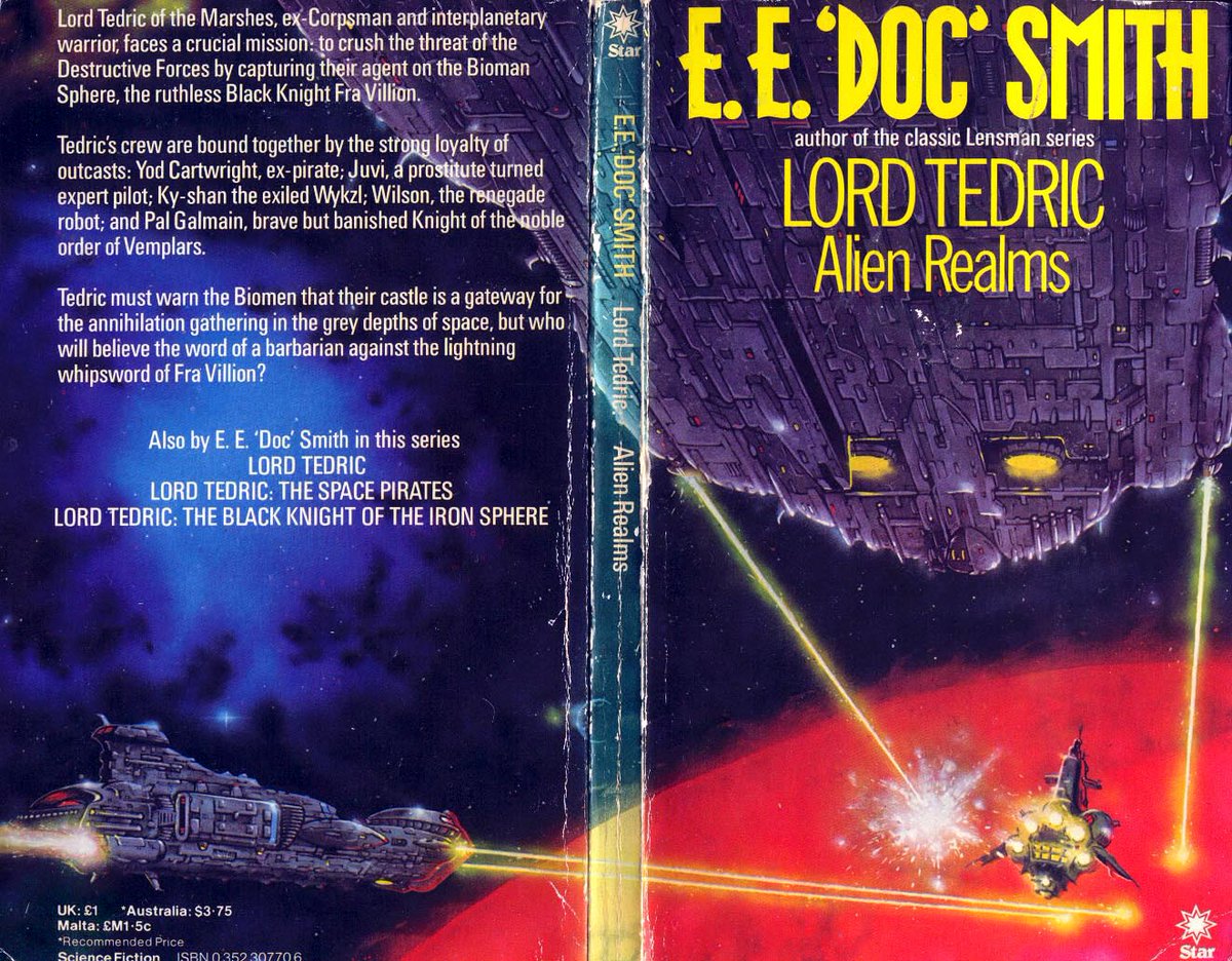 mavmaramis's tweet photo. E. E. 'Doc' Smith, Alien Realms, Star, 1980. Cover uncredited. #BookCover #Star #LordTedric #AlienRealms @thatsgoodweb @afrocosmist @retroscifiart @doberes https://t.co/nBzmRKqnmN