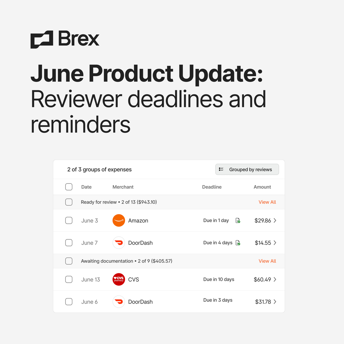 Check out our new reviewer deadlines! 👀 Now you can quickly and easily set deadlines for reviewers and admins to approve expenses and keep everyone on track...and fully compliant.📝 ✅ spr.ly/6016PEnBi