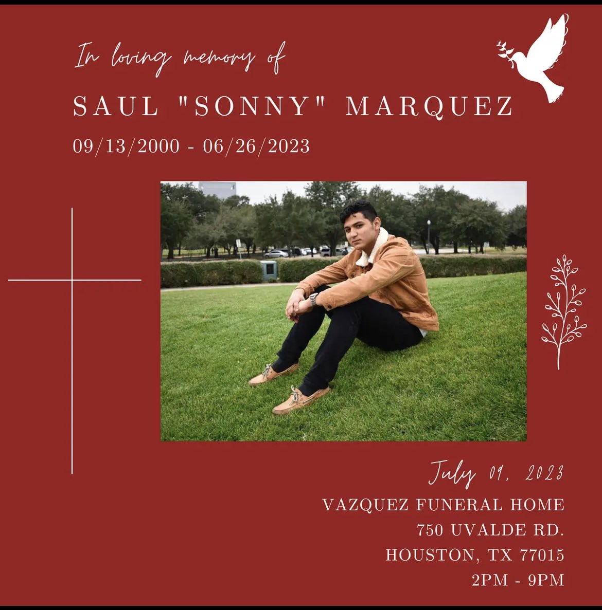 Funeral arrangements for Saul. 🙏🏽🕊️