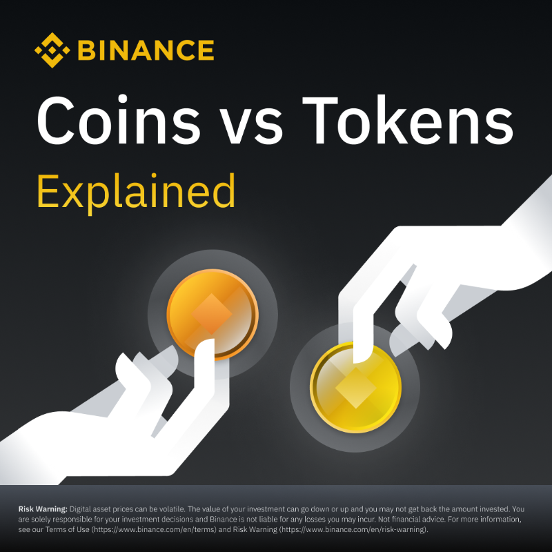 binance's tweet photo. Know the difference between a coin and a token?

Swipe across to find out 👉