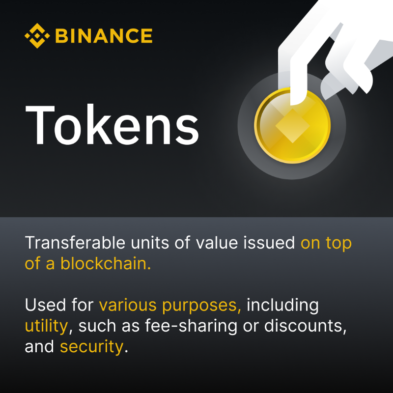 binance's tweet photo. Know the difference between a coin and a token?

Swipe across to find out 👉