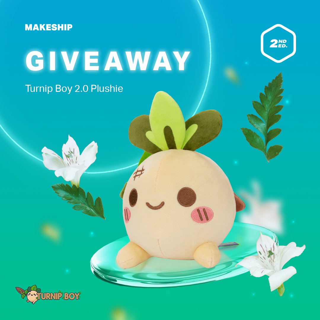 🚨It's giveaway time! We're giving you the chance to win 1 of 2 Turnip Boy 2.0 Plushies!🥳 
 
How to enter?
1⃣ Follow @makeship , <a href="/SnoozyKazoo/">Snoozy Kazoo 💤</a> and <a href="/Graffiti_Games/">Graffiti Games</a> 
2⃣ Retweet this post
 
Giveaway ends July 2nd at 2pm (ET). Good luck!