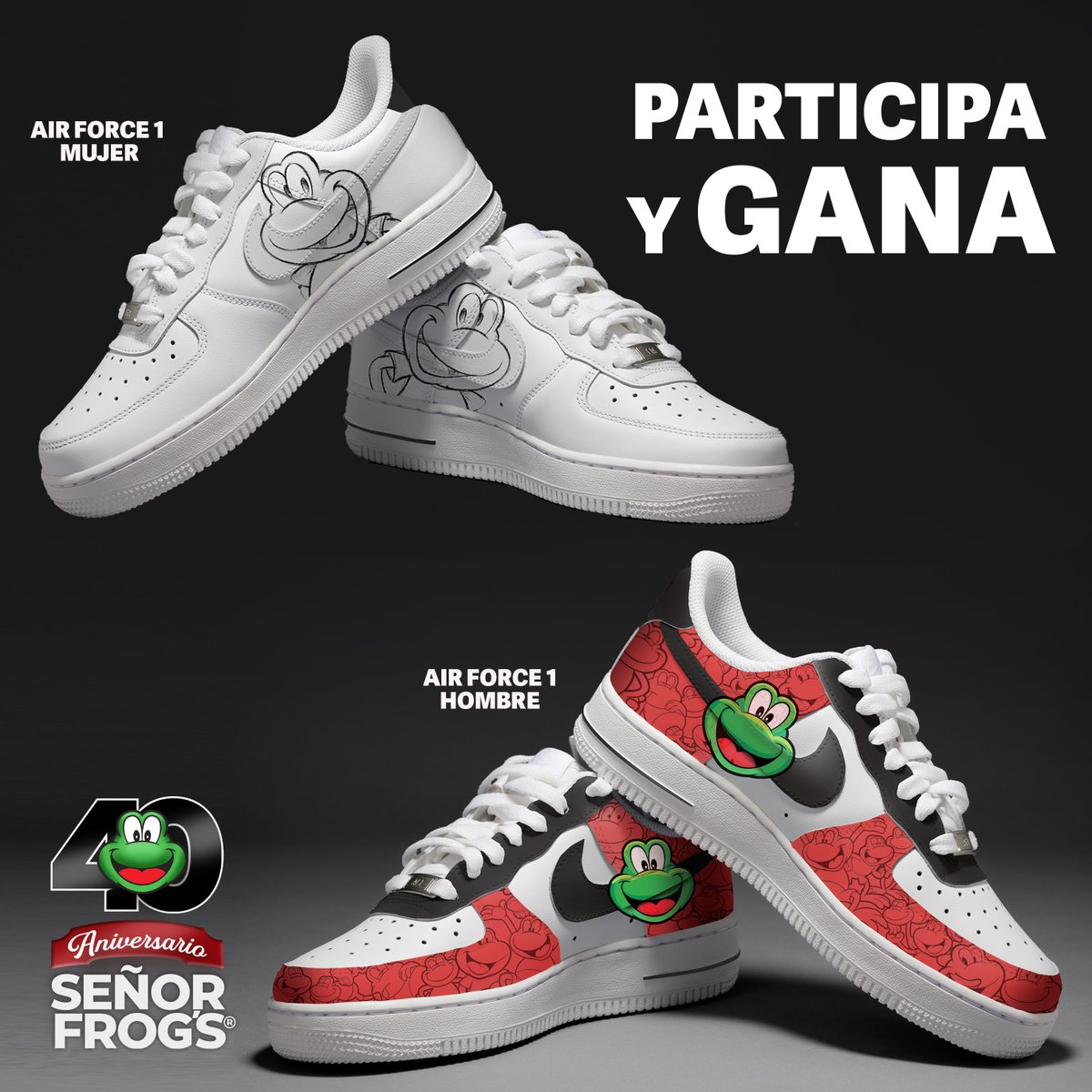 Tengo una sorpresa para ti... 😏

¡GÁNATE UNOS TENIS PERSONALIZADOS SEÑOR FROG'S! 👟🐸
-Participa en nuestra página de Facebook

#SeñorFrogs #sorpresa #40Aniversario #regalo