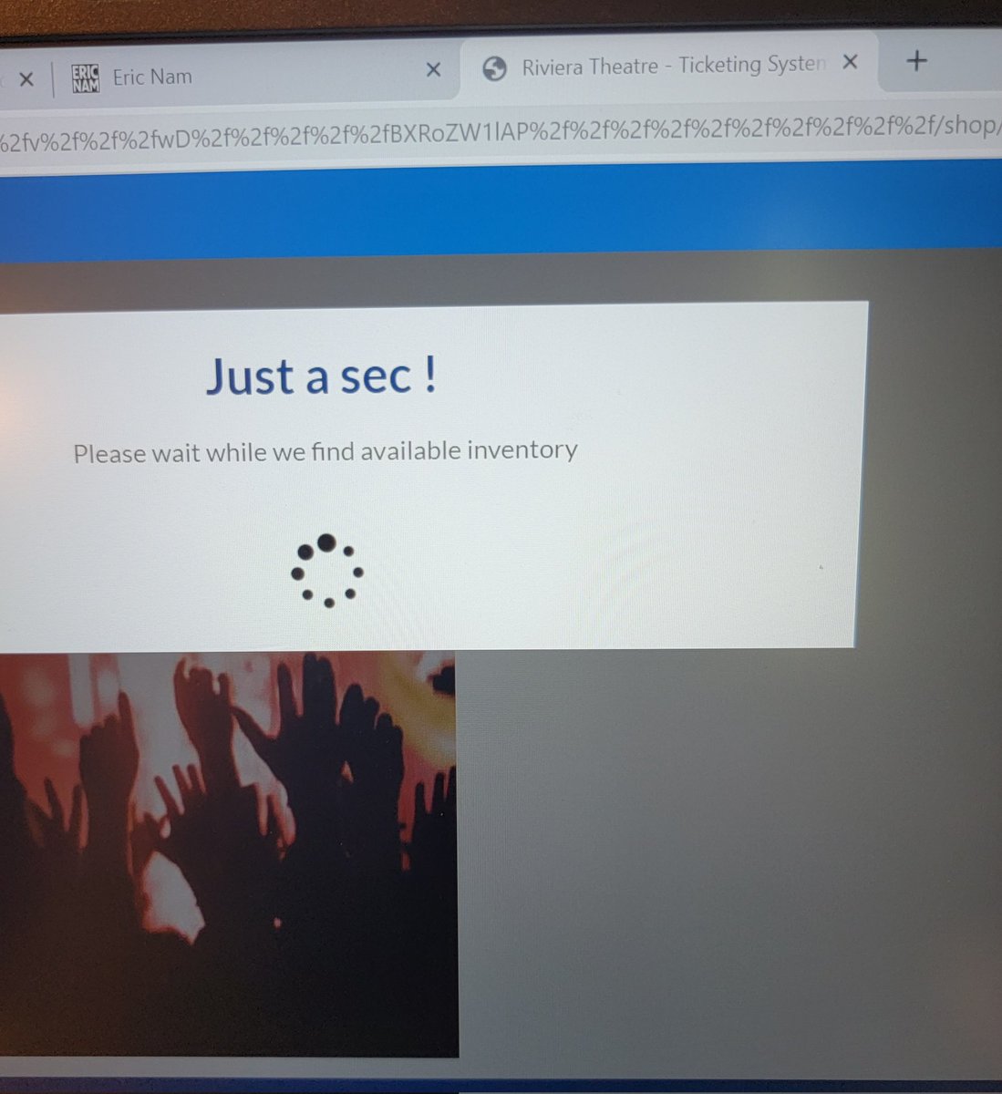 Asian_hillbilly's tweet photo. @ericnamofficial Except I'm having issues with axs. I can't buy any ticket to any stop for any tier. I just keep getting the same screen and @axs has not been any help!! 😭 https://t.co/vXZtlbTStU