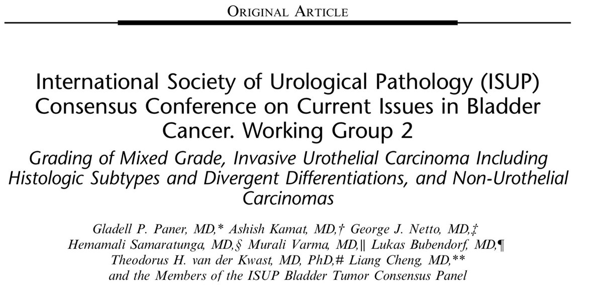 It’s out …

International Society of Urological Pathology (ISUP) Consensus Conference on Current Issues in Bladder Cancer. Working Group 2

pubmed.ncbi.nlm.nih.gov/37382156/

@UroDocAsh @DrNetto @MuraliV72899596 @TheoKwast @LiangChengMD 

Thanks @IntSocUropath for the opportunity! #GUPath