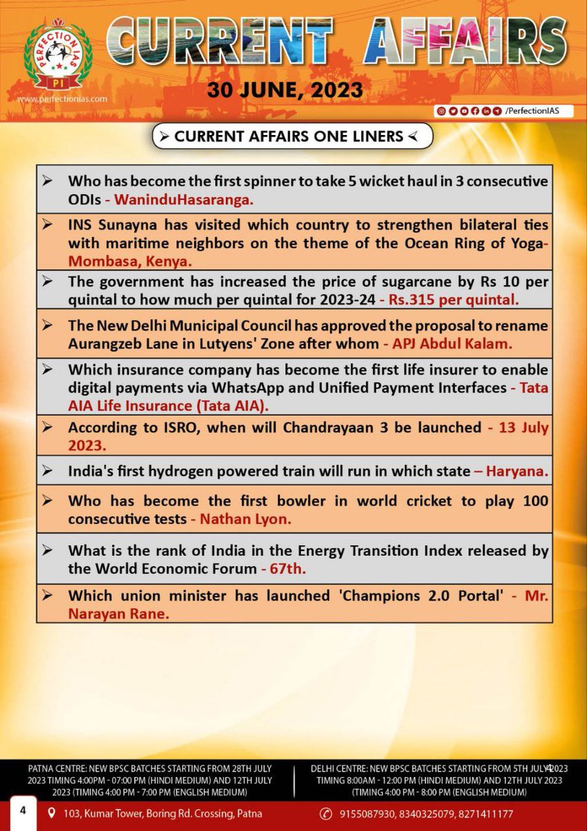 PERFECTIONIAS's tweet photo. Current Affairs One Liners

#currentaffairs #dailycurrentaffairs #dailycurrentaffairsinenglish #bpsc69th #bpscstudymaterials #BPSC #BPSCPreparation #ias #upsc #ips #upscmotivation #upscpreparation #upscstudymaterial #upscexam https://t.co/3qnAI4yTpu