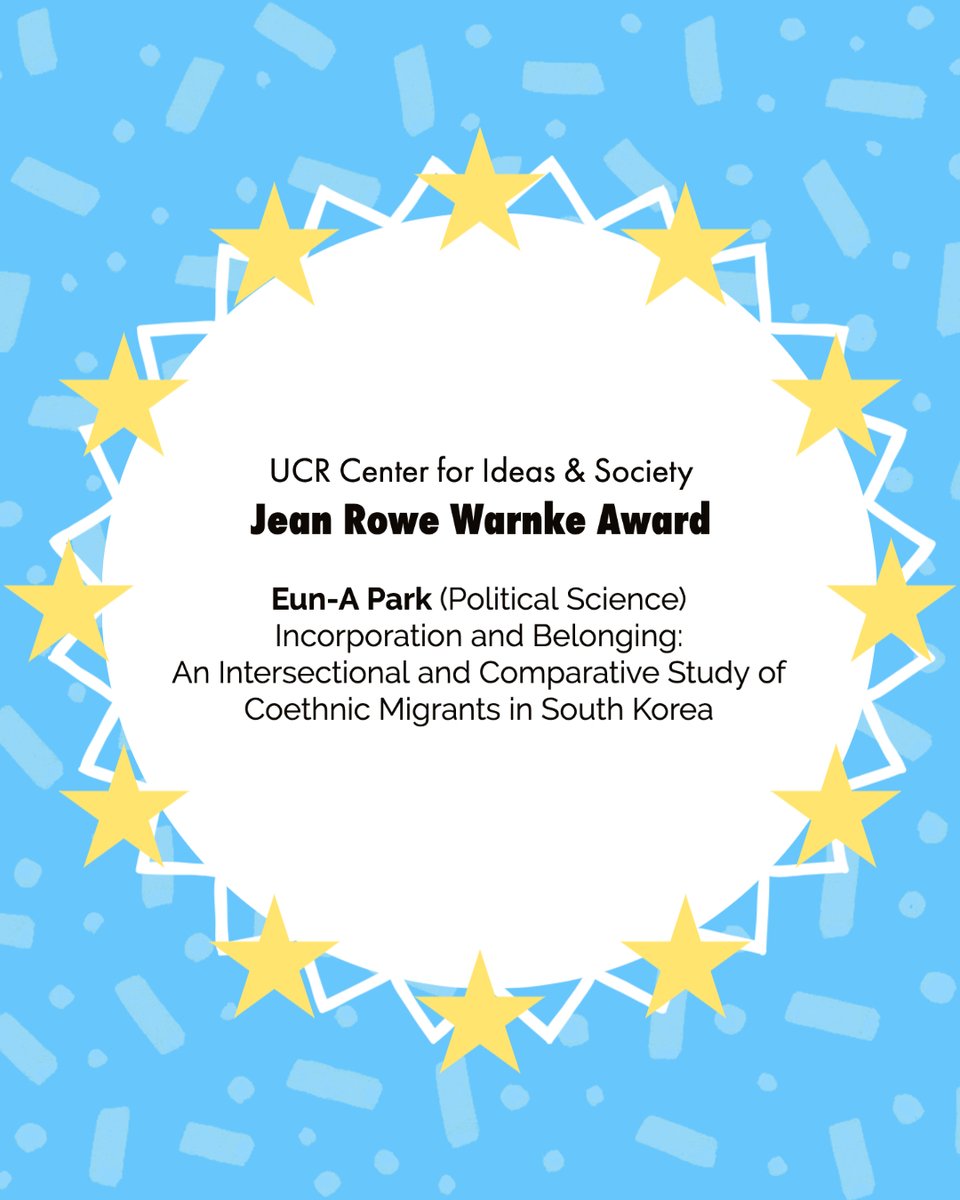 Congratulations to Eun-A Park (Political Science) for winning this year's Jean Rowe Warnke Award! #GradStudentAwards