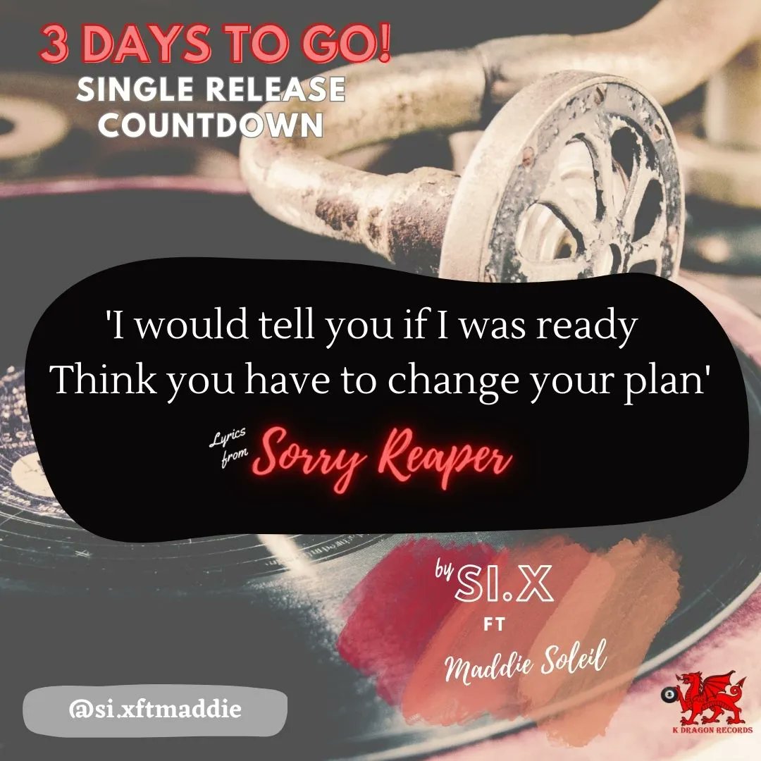 sixartistandco's tweet photo. COUNTDOWN!! 3 DAYS TO GO RELEASE #SORRYREAPER is MON 3RD JULY 2023!!
THROUGH LABEL @KDragonRecords Links are coming as soon as it’s LIVE!
Available int'l on major #streaming #platforms #six #songwriter #label #platforms #songs #song #music #jazz #release #jazzclub #moody https://t.co/hIJnabag31