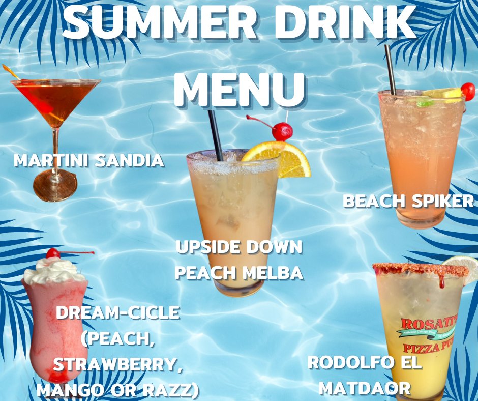 Come in and try our new summer drink menu custom curated by our mixologist, Blake! These specialty drinks will have you feeling like you're sitting on the beach on a well deserved vacation!