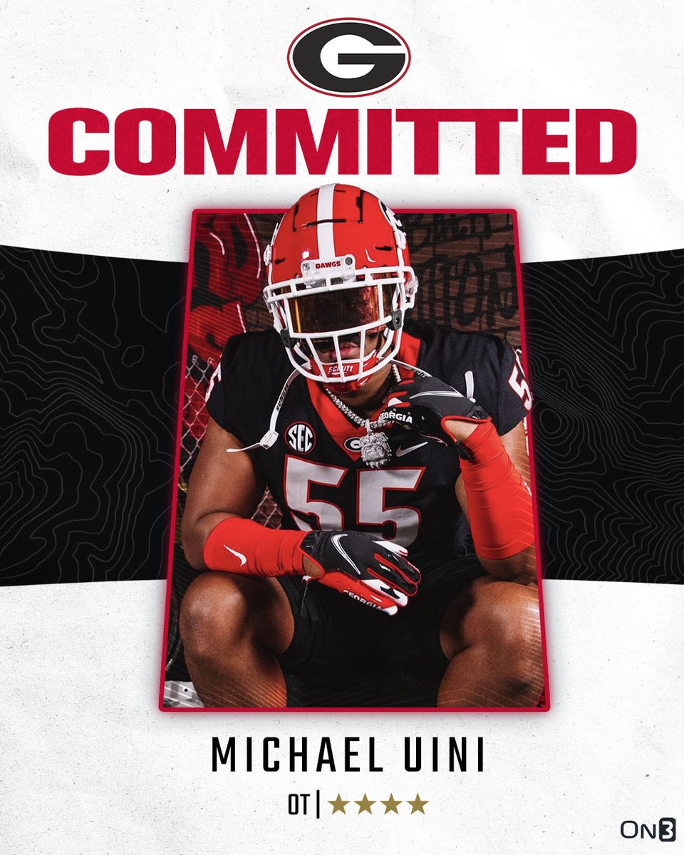 On3 Recruits (@on3recruits) on Twitter photo 🚨BREAKING🚨 4-star OT Michael Uini has committed to Georgia🐶
More from <a href="/ChadSimmons_/">ChadSimmons</a>: on3.com/college/georgi… 🚨BREAKING🚨 4-star OT Michael Uini has committed to Georgia🐶
More from <a href="/ChadSimmons_/">ChadSimmons</a>: on3.com/college/georgi…