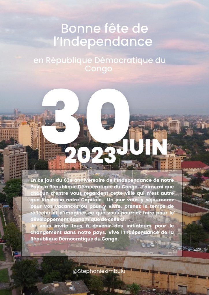 BCongoCenter's tweet photo. Bonne fête à tous les congolais sans oublié ceux de la Diaspora. 
#rdcongo #congolais #independance #diaspora #30juin #1960 https://t.co/EyyLuIbfFE