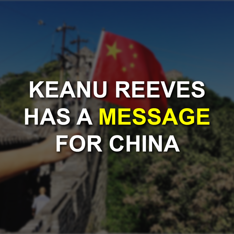 EpochSoCal's tweet photo. Keanu Reeves Has A Message For China