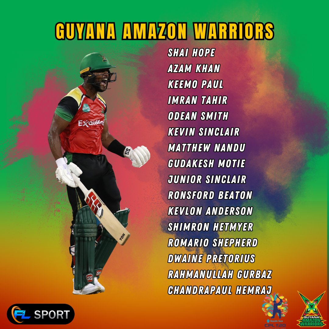 FLSPORT_592's tweet photo. The squads have been confirmed! Check to see who's playing for your team in CPL 2023. 
For more, check https://t.co/Hcb8Nwnjcd

Like, Share, Follow, Subscribe!
IG/Tik Tok: flsport_592
YouTube/FB: FL Sport
'jus seh the word and we deh!"
#CPL #CPL2023 #GAW #TKR #SLK #SKNP #BR #JT https://t.co/bG12Yg85QC