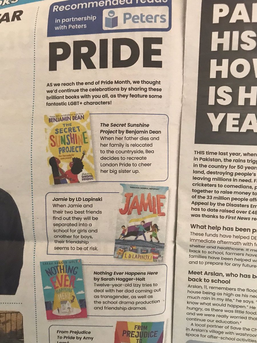SarahHaggerHolt's tweet photo. Thanks @First_News for including #JustLikeEveryoneElse in your #Pride recommended reads. https://t.co/WZPhnkxLJH