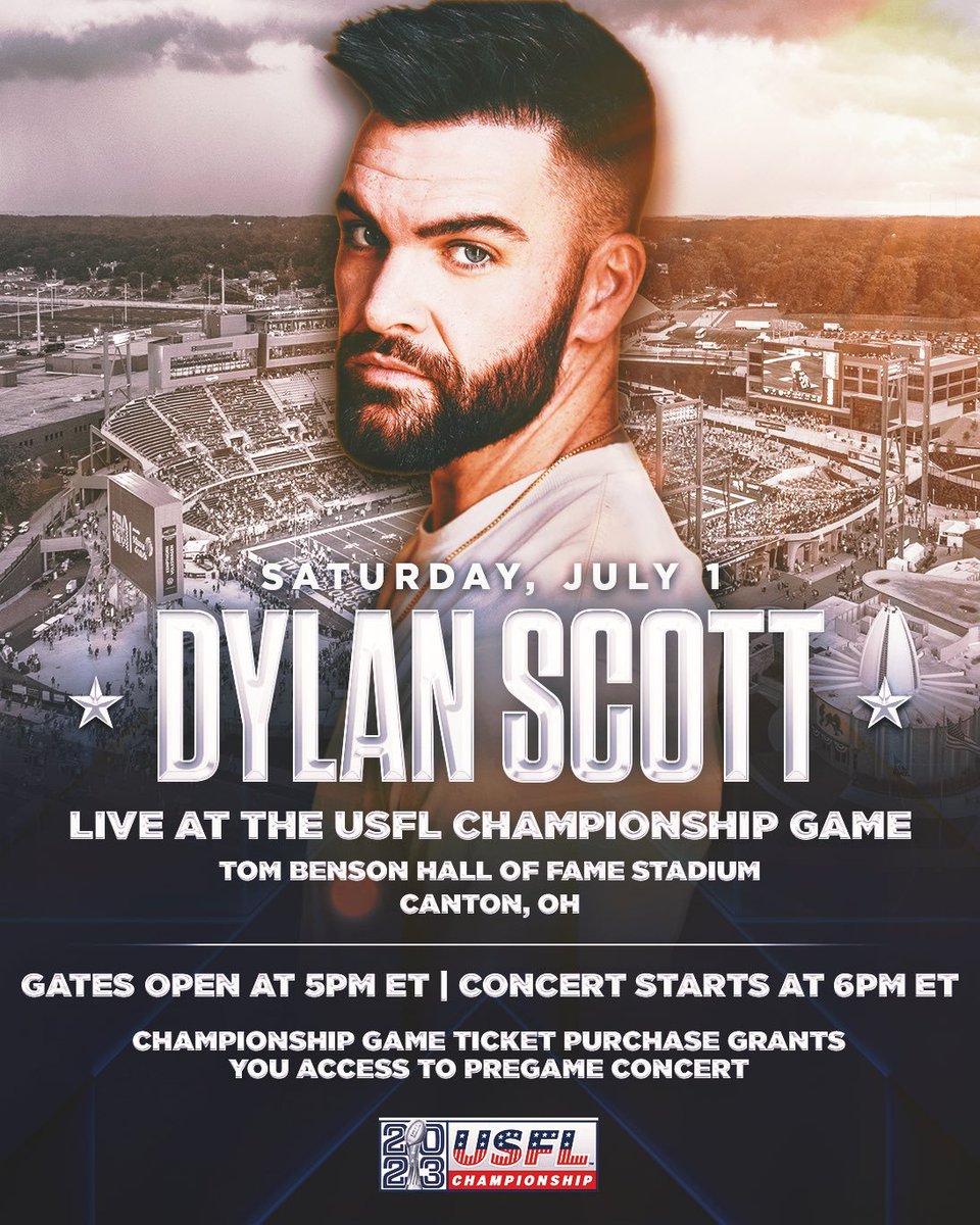 UFLBrazilNews's tweet photo. Dylan Scott, cantor do gênero country pop, irá fazer um show antes do USFL Championship. 
Scott tem mais de 4.8 milhões de ouvintes mensais no Spotify, e mais de 378milhões de visualizações no seu canal do YouTube.

#USFLChampionship #USFL2023 #USFLPlayoffs #USFLNews https://t.co/SYUITFNUjh