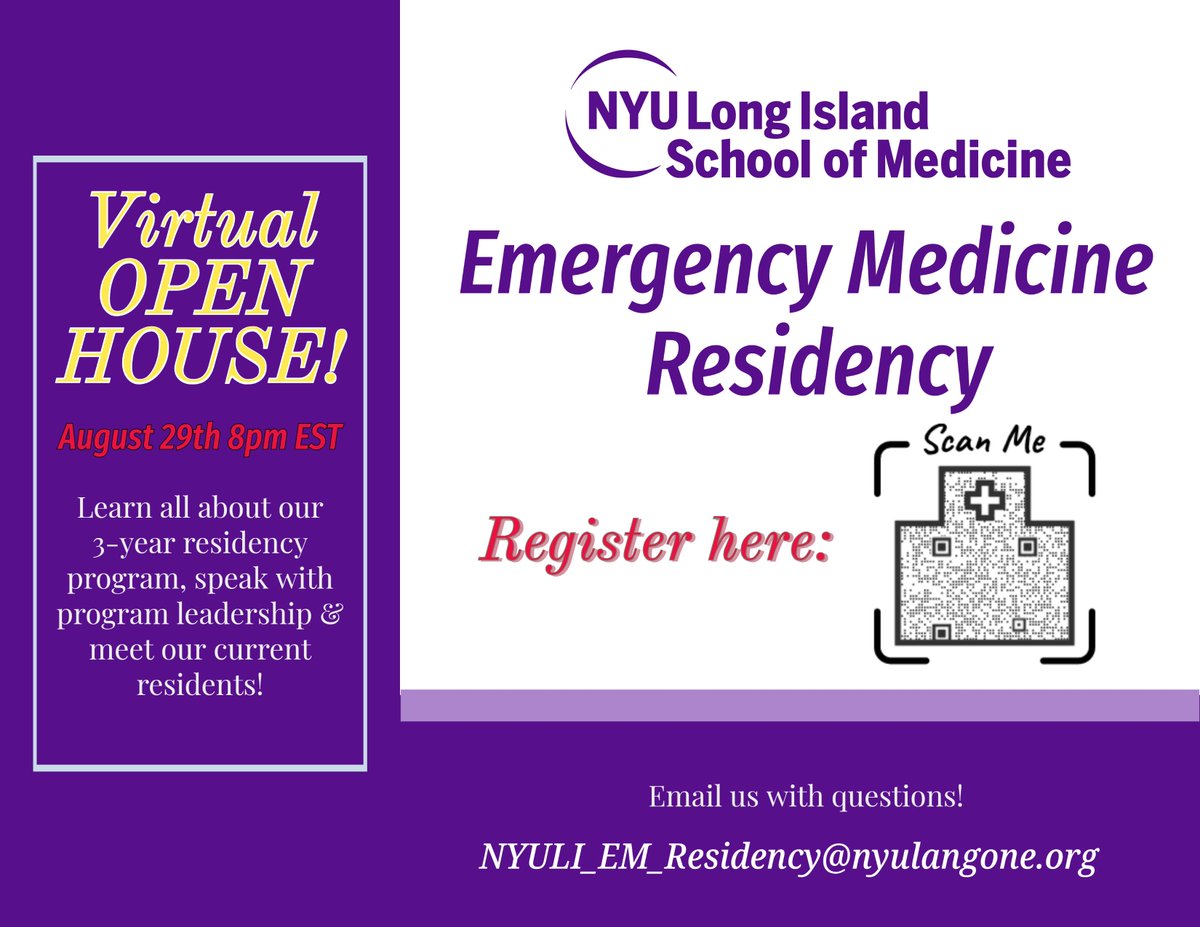 #EMBound #MedStudentTwitter, we are excited to promote our 2023 #Virtual #OpenHouse this Summer! 

Are you interested in an #emergencymedicine #elective? Or even better an #EM #residency? Then this Zoom is for you! 

#Match2024 is sooner than you know it!