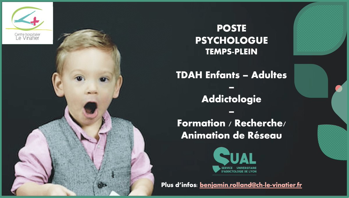 benjrolland69's tweet photo. 🎗️Dans le cadre de la création d'un réseau territorial de structuration #TDAH enfant/adulte à #Lyon, le #SUAL @ChVinatier  cherche un temps-plein (neuro)psychologue pour intervenir sur la coordination.

👉benjamin.rolland@ch-le-vinatier.fr

@TDAHyperSupers @TDAH_Partout https://t.co/dMpxrBLemP