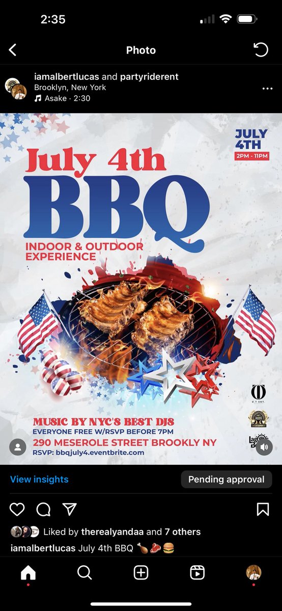 July 4th BBQ 🍗🥩🍔

Everyone FREE before 7pm with RSVP‼️

📆 July 4th 
⏱️ 2PM-11PM 
📍 290 Meserole Street, Brooklyn, NY 

🎫
Bbqjuly4.eventbrite.com