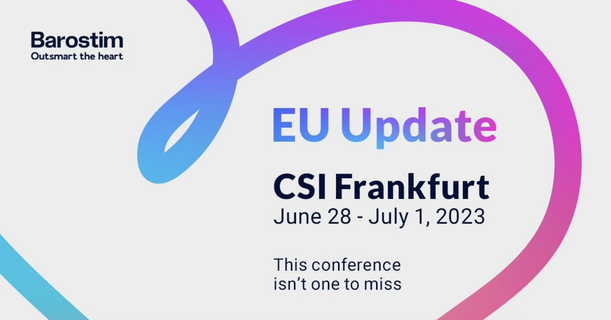 CVRx_Barostim's tweet photo. Day 3 at CSI Frankfurt: We are sharing how #Barostim is improving QOL for patients with #HeartFailure. Visit us to learn more. #CVRx https://t.co/ewqhjuwkWn