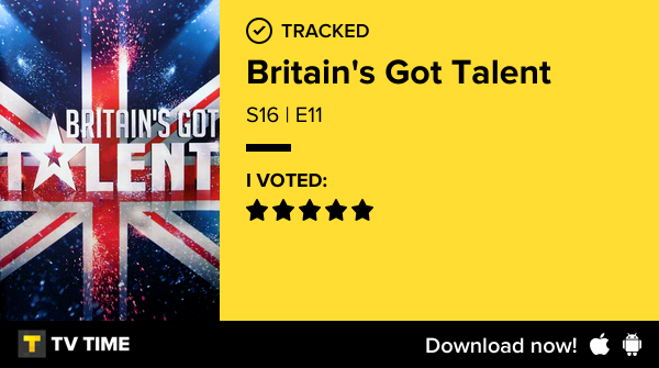 Sarah_L_King's tweet photo. I've just watched episode S16 | E11 of Britain's Got Talent! https://t.co/QkeQzuITn0 #tvtime https://t.co/DcoFcQoHE1