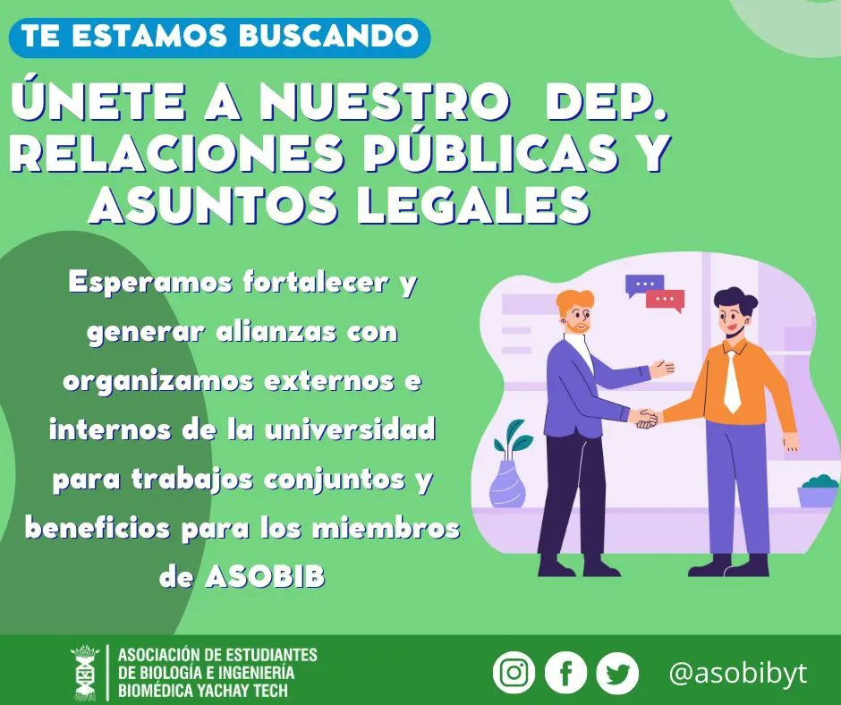 asobibyt's tweet photo. 👉🏼¿Quieres ayudar en el fortalecimiento de relaciones y asuntos legales  en ASOBIB-YT? 🗣🗞

🛑El departamento de Relaciones Publicas y Asuntos Legales de la ASOBIB-YT te esta buscando🛑

✨Únete a nuestro equipo✨ 
Esta es tu oportunidad para desarrollar tus habilidades en: https://t.co/hFKjGIVdtz