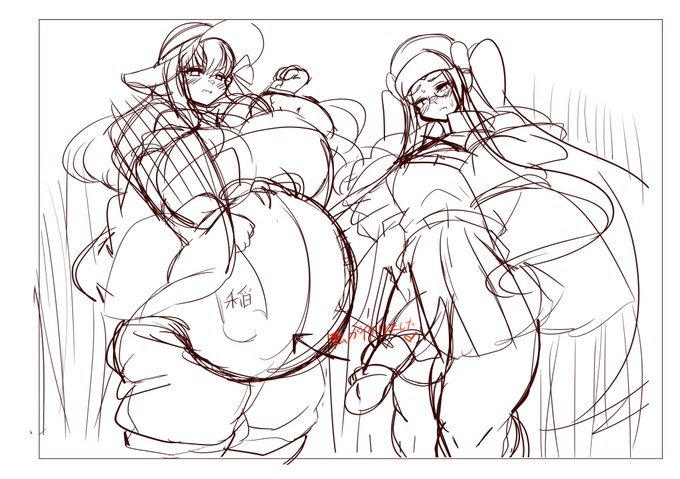 おはようございます&下描きはこんな感じです。生産者付きの作物の紹介とかいうエロさ 