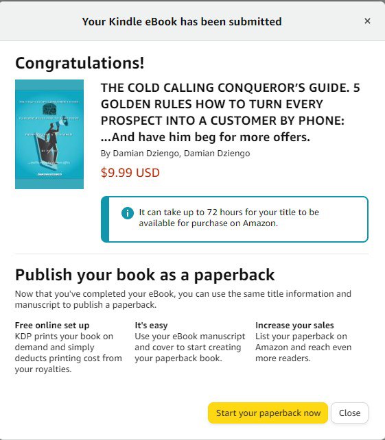 Congratulations to me :-). My e-book is out.

Brawo dla mnie :-), za nowy e-book.

Herzlichen Glückwunsch an mich :-). Für mein neues E-Book.

#ebook #ebookamazon #selfpublisher #wydawnicto  #ebookverleger #selbstverlag #buchautor #meinbuch #coldcalling #salestrainer #salesguru
