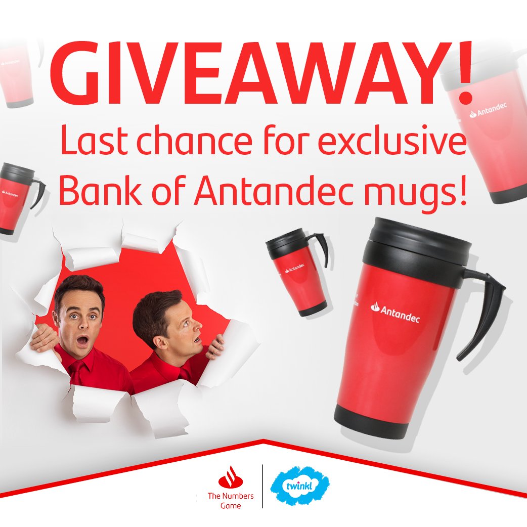 Twinkl Resources (@twinklresources) on Twitter photo GIVEAWAY 🤩
This is it. The FINAL 100 limited edition Bank of Antandec mugs!
To enter all you need to do is...
❤️ Retweet
❤️ Reply with "BANK OF ANTANDEC 100"
❤️ Follow <a href="/twinklresources/">Twinkl Resources</a>
T&Cs apply, UK only. GIVEAWAY 🤩
This is it. The FINAL 100 limited edition Bank of Antandec mugs!
To enter all you need to do is...
❤️ Retweet
❤️ Reply with "BANK OF ANTANDEC 100"
❤️ Follow <a href="/twinklresources/">Twinkl Resources</a>
T&Cs apply, UK only.