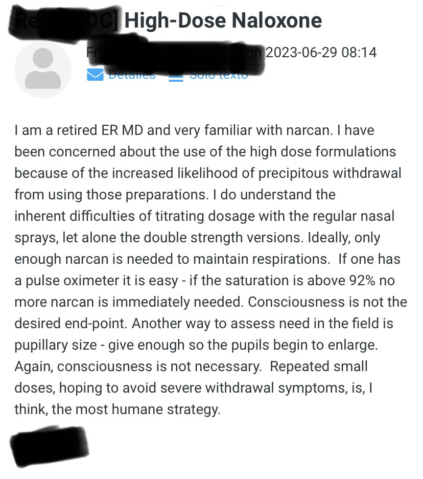 Porqué no debemos precipitarnos con el medicamento para revertir sobredosis.
Ojo para las personas que responden primero, usen el oxímetro, piensen en el bienestar de la persona en sobredosis, no empleen más de lo debido y vayan paso a paso porque es una acción de compasión👇🏽