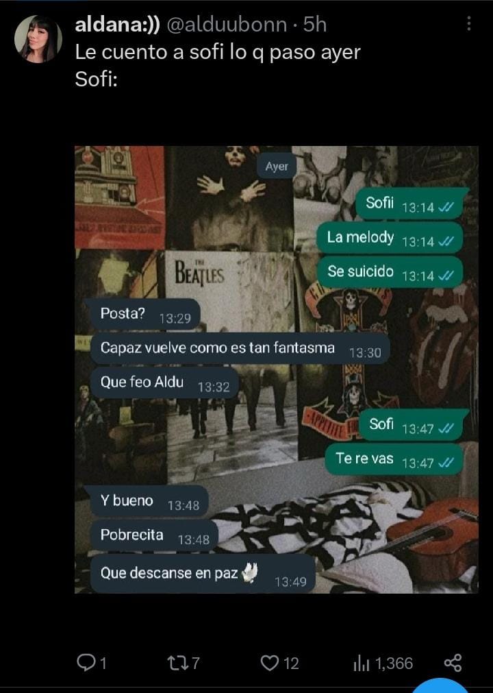 Miren que existe gente mierda, pero reirte de un suicido es inhumano. que asco esta piba
