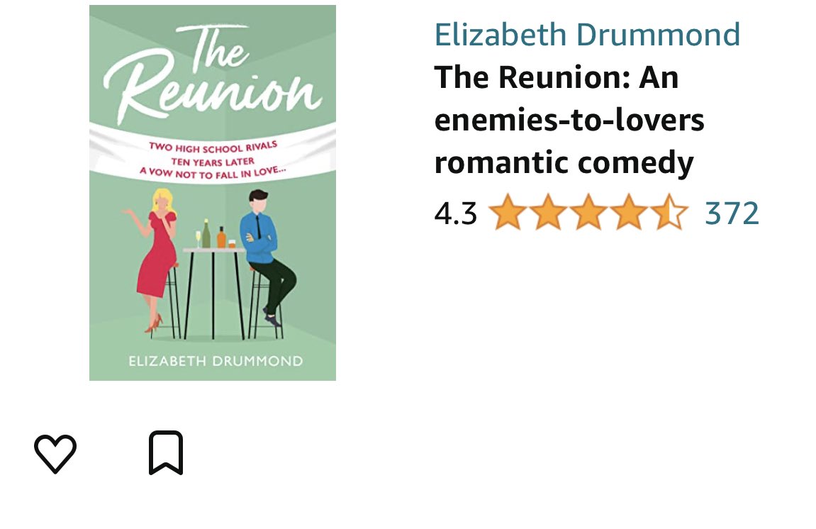 Yeee HA! #TheReunion is 4.3 ⭐️on Amazon with over half the reviews at 5 ⭐️. If you fancy an #enemiestolovers #romcom to take on your holidays then consider this, described as a ‘perfect holiday read’ 💕💕💕 #bookTwitter #WritingCommunity #respectromfic