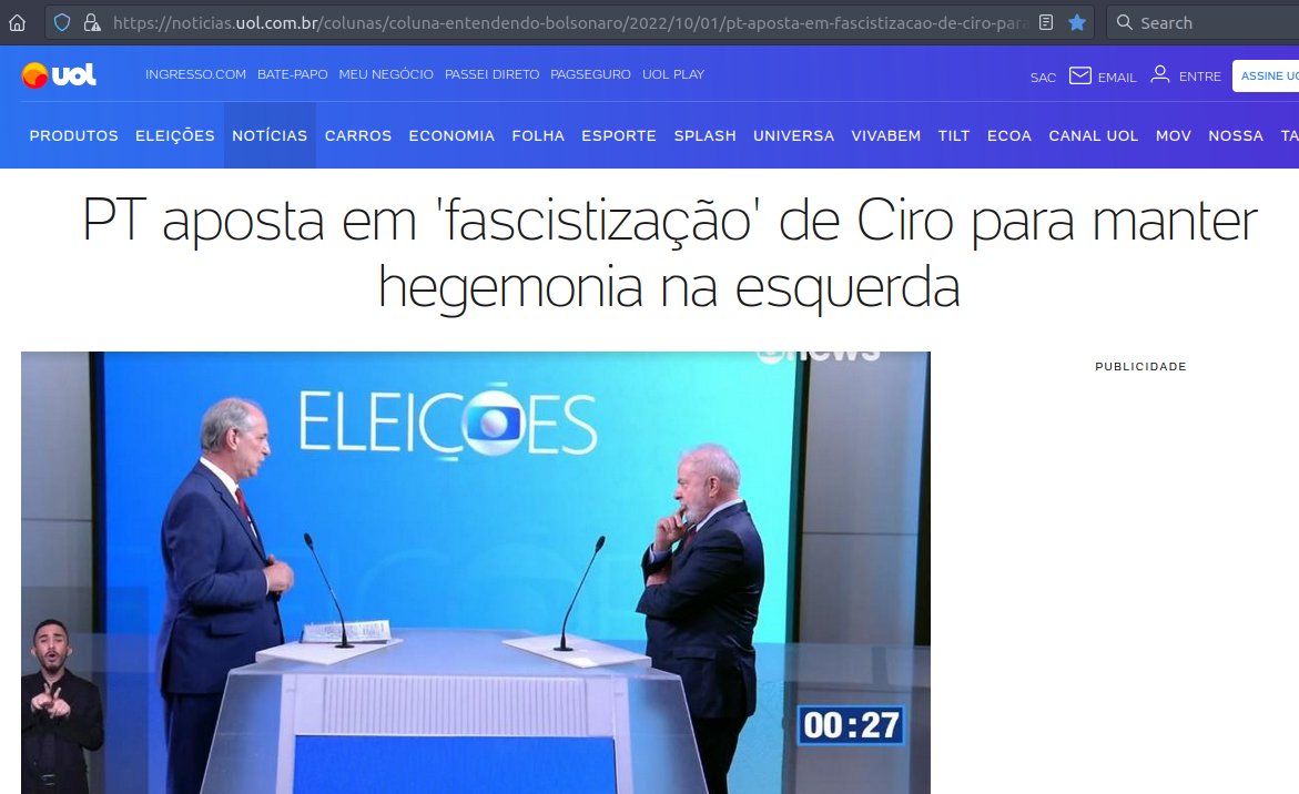 Valeu Ciro Gomes, por nos livrar do Bolsonaro!
Obrigado PDT!

Vergonha para quem difamou um homem honrado para fazer o jogo sujo do PT, que fez corpo mole contra Bolsonaro.