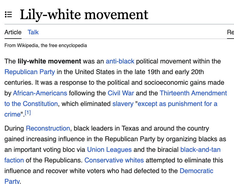 michaelharriot's tweet photo. In reality, they voted BLACK. Most of the Black people they voted forsust happened to be Repubs

But when this happened, white Republicans didn't rejoice. Southern white dems AND GOPers said Black voters &amp; candidates were unqualified. 

And White Republicans did this https://t.co/wiZcZ1UXtm