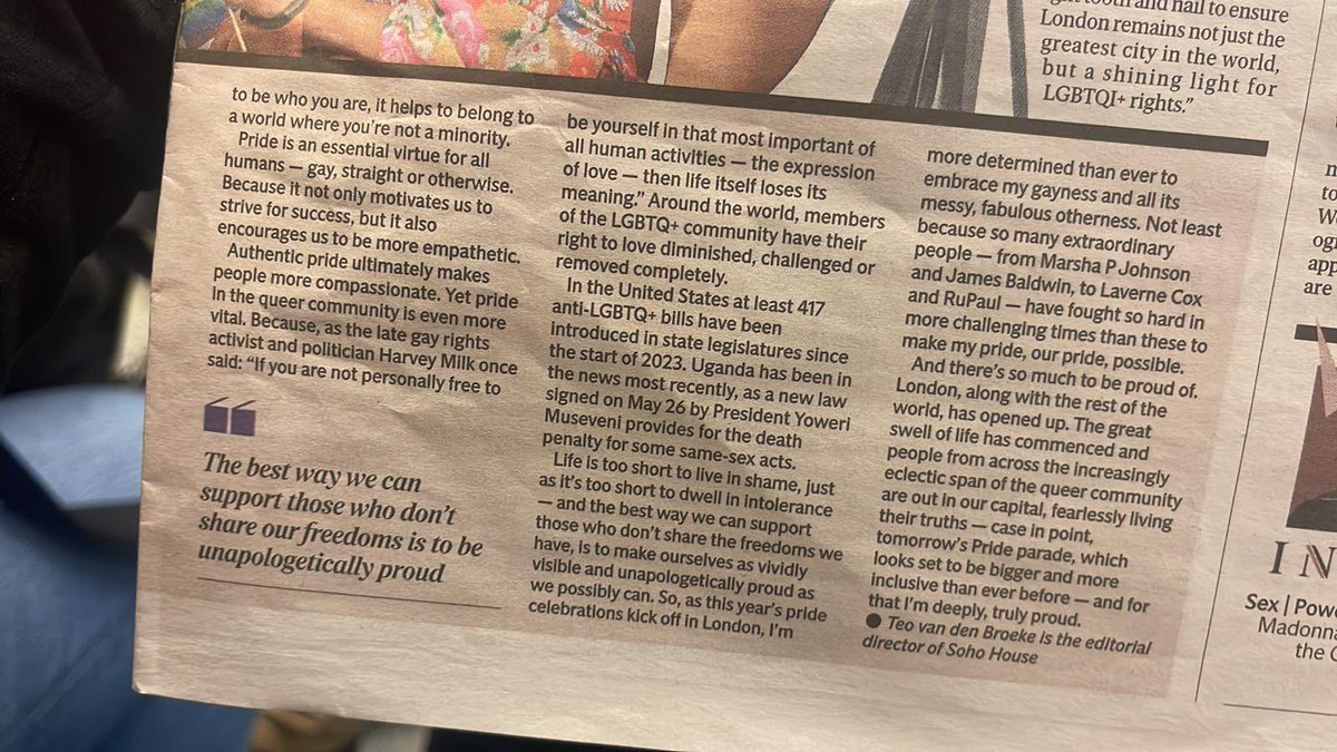 Wrote a piece about discovering my pride - and the wider importance of pride - for the opening section of @standardnews today. Personal! Probing! Proud! @dylanjonesa