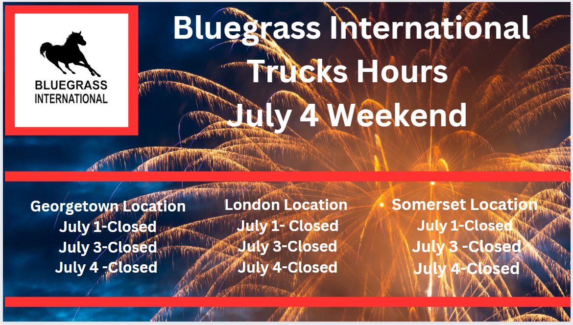 BluegrassIntl's tweet image. Whether you’re at home with friends and family or out on the road, we’re wishing you a fun and happy Fourth of July as we celebrate our beautiful nation.
#fourthofjuly #4thofjuly2023 #fourthfun #bluegrasstrucks