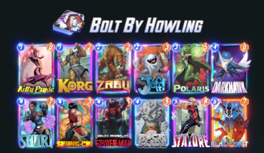 Leaderboard Qualifier June Winner: <a href="/HippmeisterTV/">hippmeister</a> all the way to the final with Shuri! In the final he switched to an Black Bolt deck to win it all. 🔥 It’s time to rock that Shuri more often again.😎 Congratulations on your victory and securing your SFWC spot!🥳

#MarvelSnap