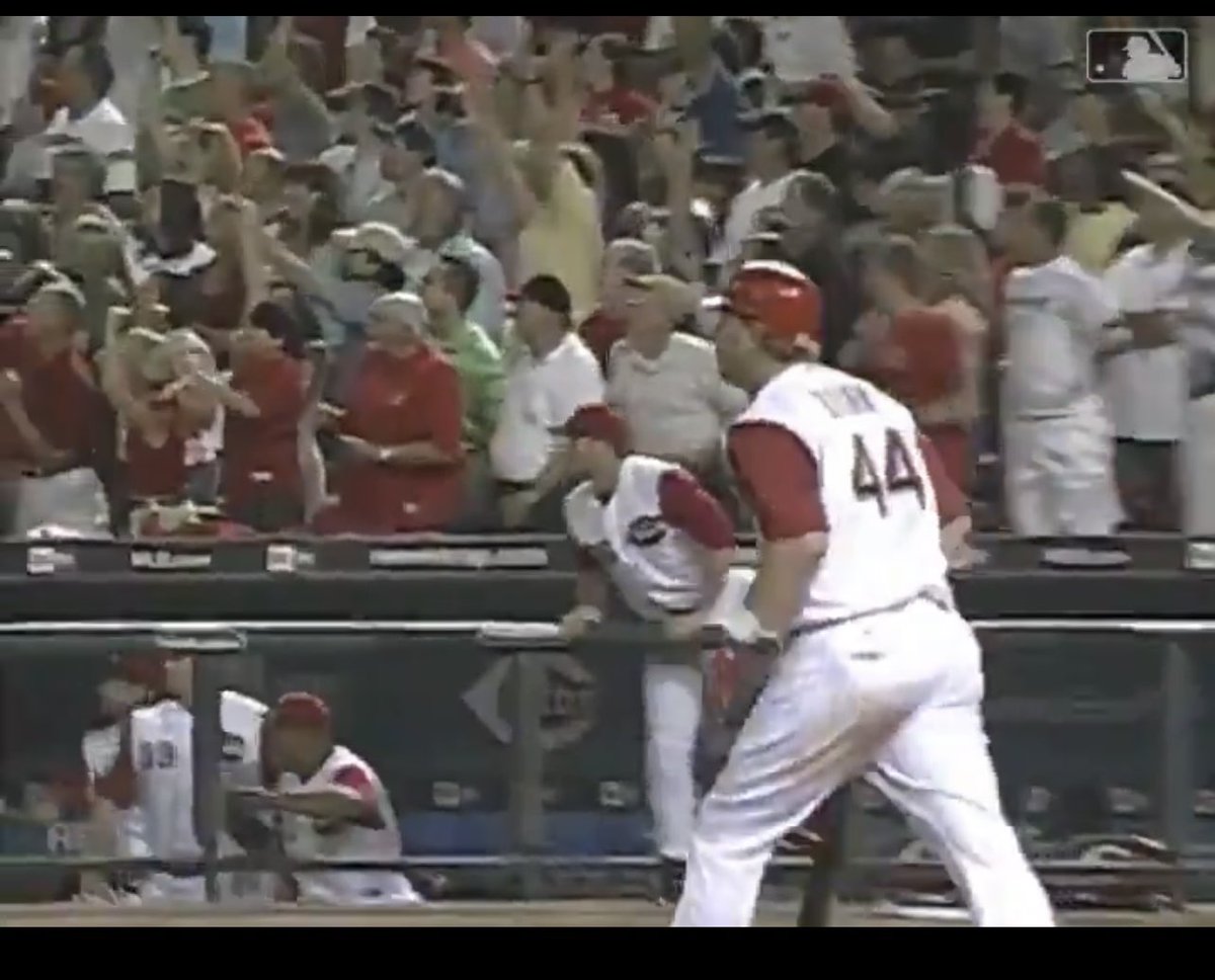 TrapWink's tweet photo. I’ll never forget this game. We hit bad traffic on the way down &amp; listened to the first inning on the radio and they went down 5-0.  Settled into our seats by the 3rd inning. almost turned around to go home. Glad we didn’t! Theres me grandpa &amp; his buddy right behind the dugout 🥺 https://t.co/uO5qoRBZEt