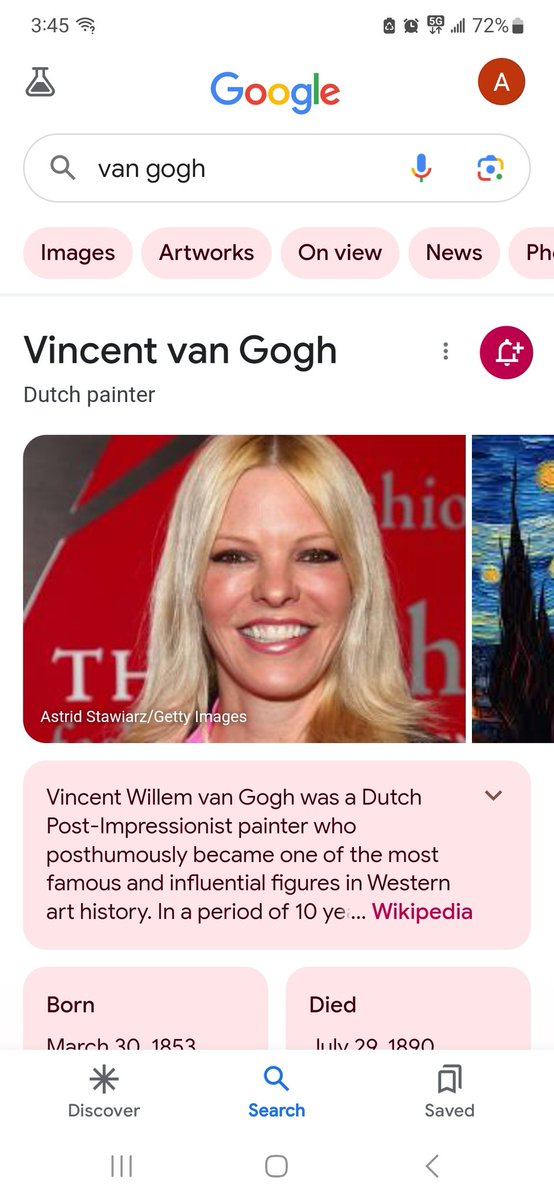 allison_d_gant's tweet photo. Who the heck is this and why does she pop up first when you Google Vincent Van Gogh? https://t.co/RbetPpwTfg