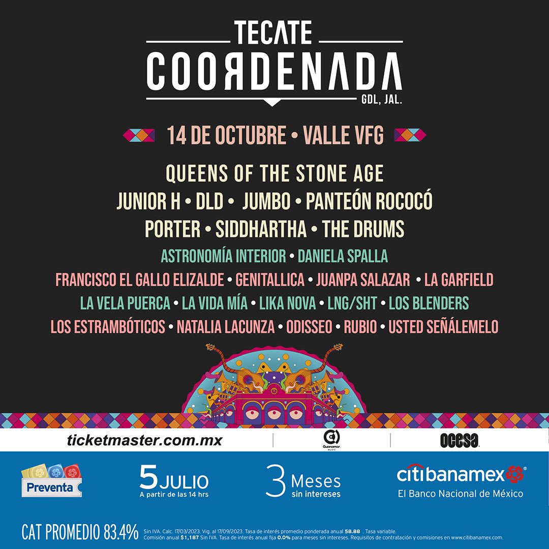 Guadalajara nos vemos el 14 de octubre en el @TecateCRDNDA