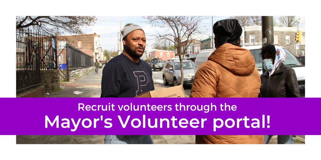 Do you need volunteers to support your mission?
Are you recruiting volunteers for an event, program, or project?
The Mayor’s Volunteer portal is here to help! Post your opportunities and connect with volunteers for free! bit.ly/MVCportalintake