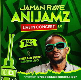 iamfatherA's tweet photo. Hip-Hop is coming with Yungbone, DJ Santo and Killerbwoy for #JamanRave on July 7. @AniJamz live In Concert 1.0

For Ticket Reservation Call : +234815114920

#ALIC #AniJamzLiveInConcert https://t.co/KpWaPUImY0