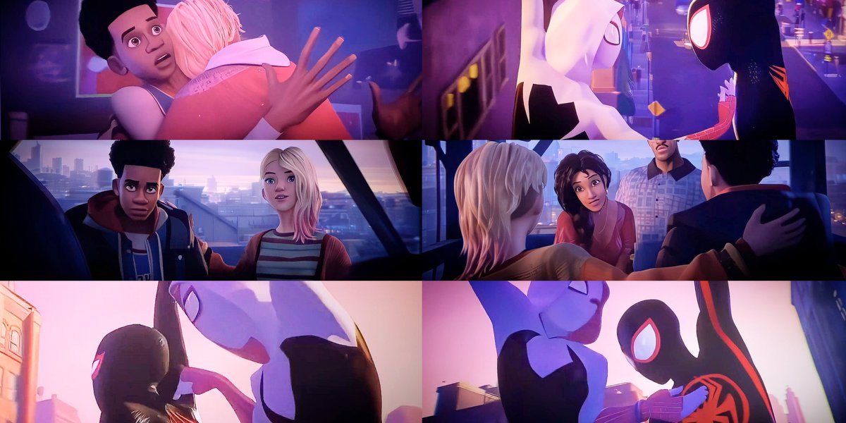 Can we talk about how Gwen likes to touch/tap Miles alot 😂😭 
#MilesMorales #GwenStacy #SpiderVerse