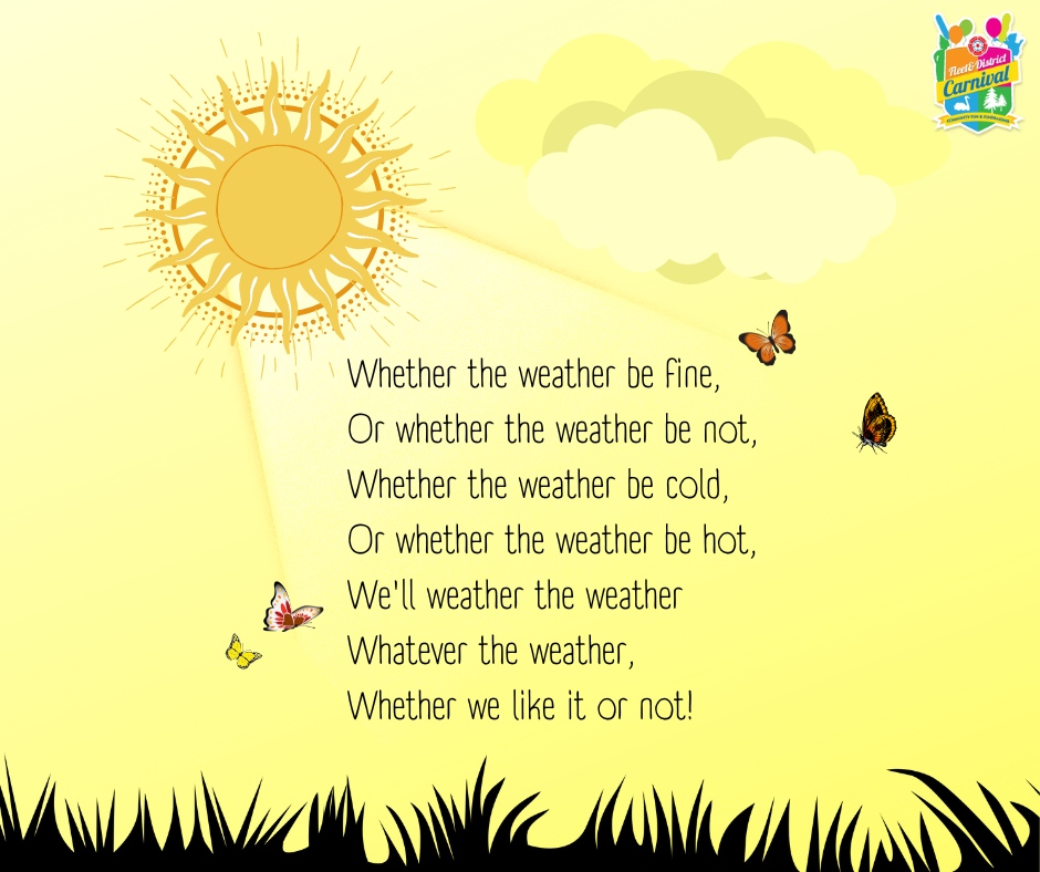 If it rains, bring a brolly - if it pours, wear your wellies - if the sun shines, wear sunblock - if it's scorching add a hat &amp; keep well hydrated.

Whatever the weather - let's make sure we all stay safe so we can have a fun time at #FleetCarnival tomorrow!

#Community #SunSafe