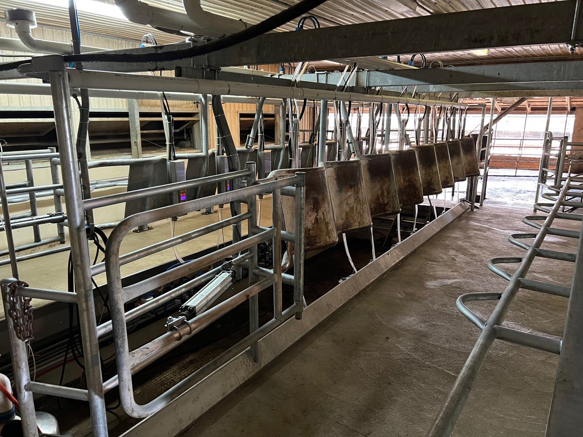 DortmansB's tweet photo. Fully Functional Friday! 😆This used double 8 parabone parlour installation with @BouMatic milk metering, pulsators and Flo-Star MAX milking units is now complete, just in time for the long weekend.🇨🇦 Enjoy. 🐮
#dortmansbros #BouMatic #flowstarmax #dairyfarming #ontag https://t.co/7qYriBcMhR