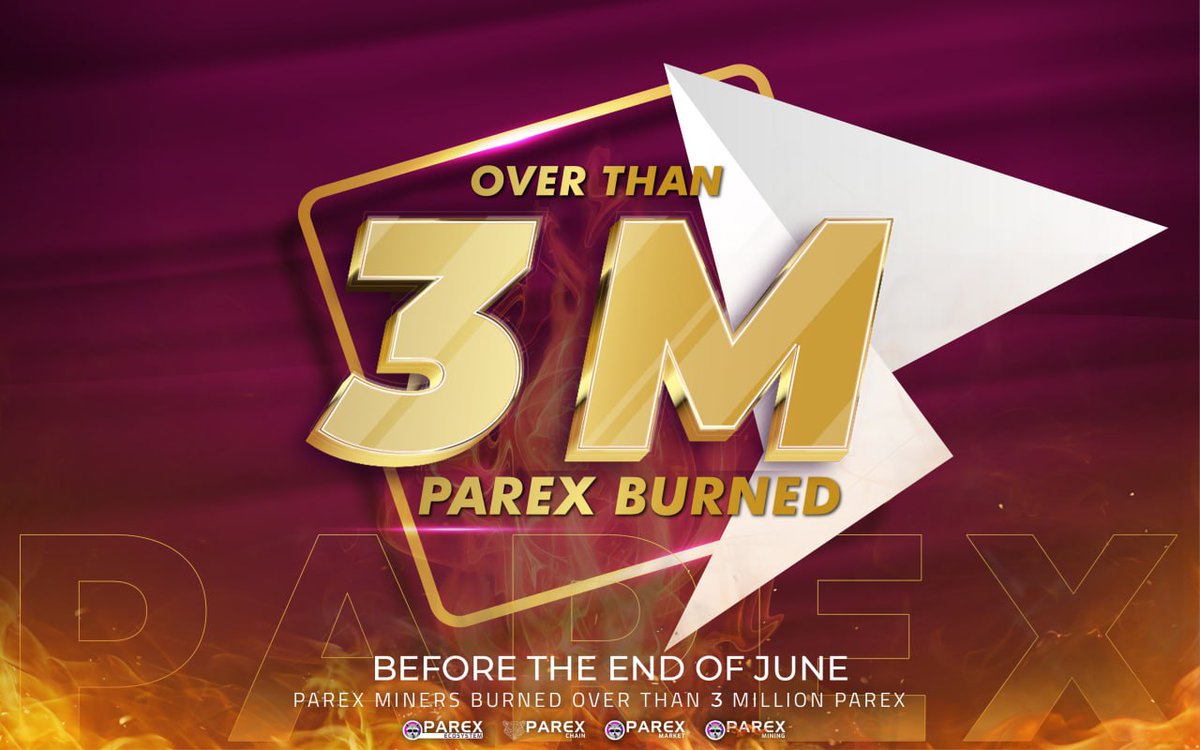 The #Parex Community has started mining with more than 3 million #PRX in the last 60 days. This means that more than 3 million PRXs have been #burned.

On this occasion, we are distributing 45,000 PRX mining rewards to 900 people who started mining.

#Parex x #Burning 🔥