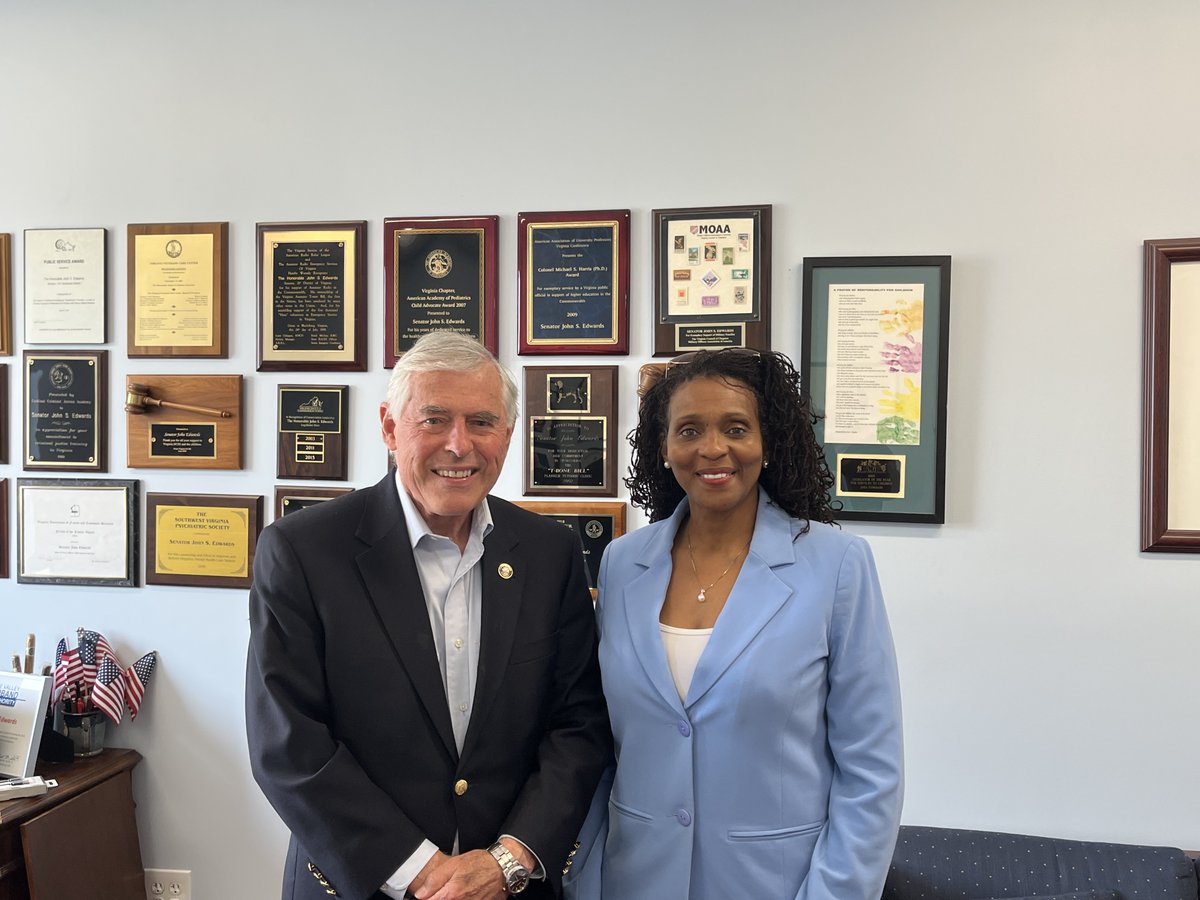 Today I met with <a href="/twhiteboyd/">Trish White-Boyd</a>  to discuss how important it is that <a href="/VASenateDems/">Virginia Senate Democrats</a> continue to protect the progress we have made - and keep Roanoke blue!