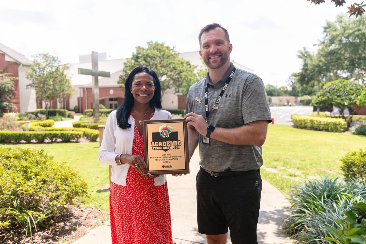 We are thrilled to announce that Bishop Moore Catholic Athletics won the 2022-2023 Academic Team Champion award for Class 5A! This is a testament to all the hard work our students put into their studies and the countless hours of support from our teachers & student success staff.